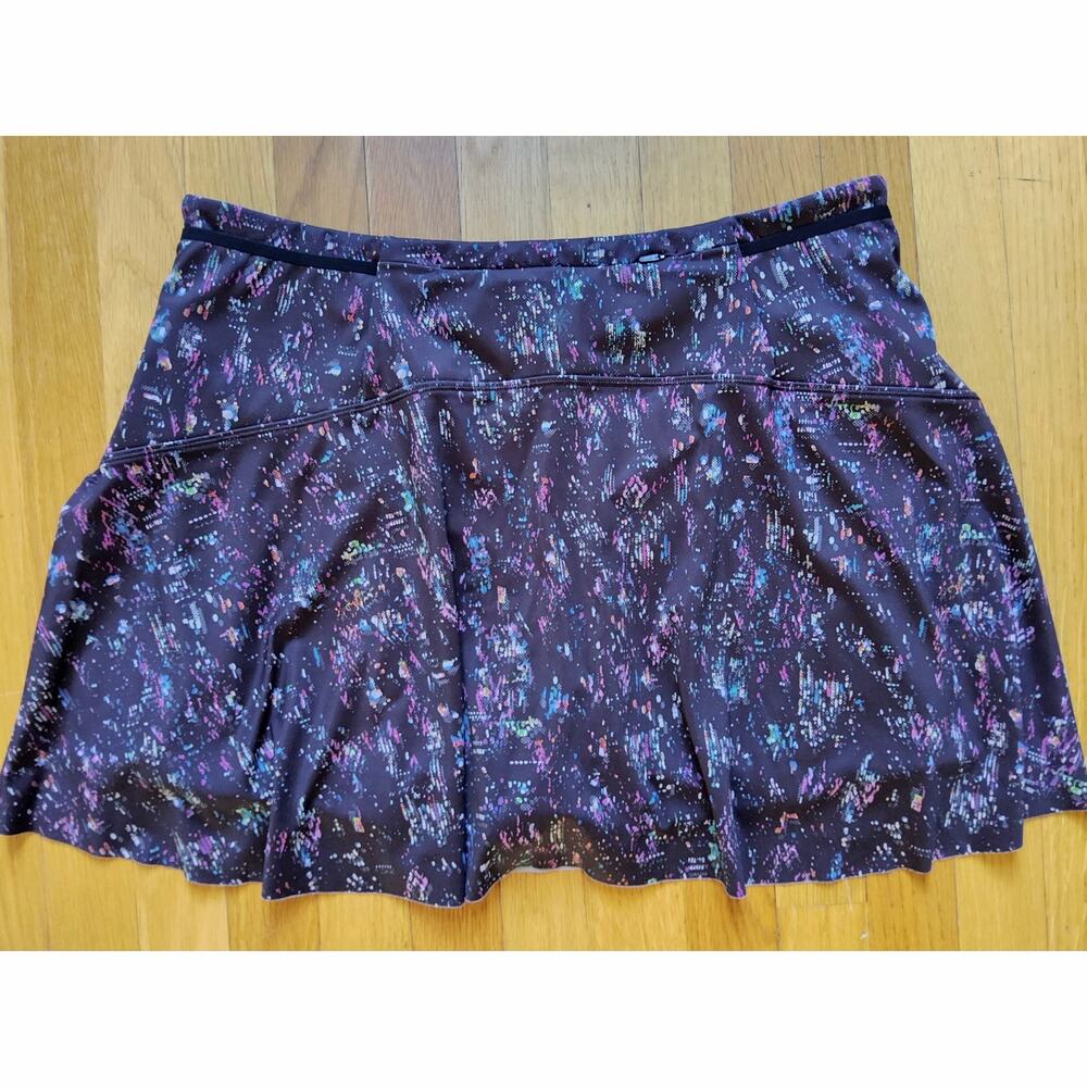 Athleta Match Point Skort L City Lights Print Tennis Golf Running Skirt
